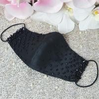 ราคา แมส แมสผ้าไหม ปักเลื่อม ปักลูกปัด สีดำ แมสปิดปาก แมสปิดจมูก ผ้าปิดจมูก ผ้าปิดปาก mask กรอง3ชั้น มีช่องสอดแผ่นกรอง (11356798813)