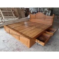 ราคา เตียงนอนไม้สัก (เตียงเต้าทึบ 2ลิ้นชักข้าง) (7048486277)