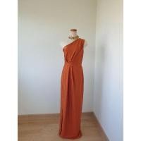 ราคา เดรสราตรียาว สีส้มอิฐ (14158049995)