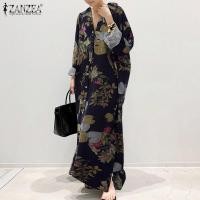 ราคา Zanzea ชุดเดรสยาว แขนยาว คอปก พิมพ์ลาย ทรงหลวม สไตล์วินเทจ แฟชั่นสําหรับผู้หญิง (14033245562)
