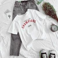 ราคา เสื้อยืด Oversize ลาย ChamPions ผ้าคอตตอน (3720152992)