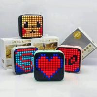 ราคา LED creative Bluetooth speaker wireless retro girl cute colored lights new gift mini pixel audio (20893891072)