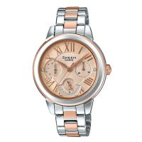 ราคา Casio Sheen นาฬิกาข้อมือผู้หญิง สายสแตนเลส รุ่น SHE-3059,SHE-3059SPG,SHE-3059SPG-9A - สีเงินสลับโรสโกลด์ (8940741044)