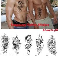 ราคา สติกเกอร์รอยสักชั่วคราว ลายงู ดอกไม้ สีดํา กันน้ํา สําหรับผู้ชายและผู้หญิง (12188767764)