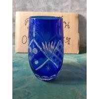 ราคา แก้วเจียระไนสีน้ำเงินขนาด12x6cm สินค้ามือสองจากตู้ญี่ปุ่น (21989193209)