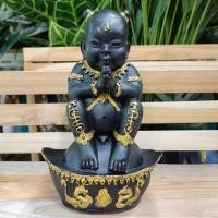 ราคา [thepneramit484]กุมารเรียกทรัพย์เจ้าสัว กุมารทองเรียกทรัพย์ สายขาว เนื้อเรซิ่น สีดำ ขนาดหน้าตัก 5 นิ้ว สูง 21 cm (19178070375)