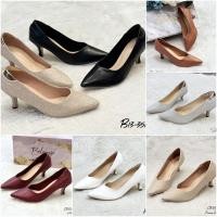 ราคา รองเท้าคัชชู ส้นเข็ม สูง 2นิ้ว หนังนิ่ม เย็บขอบโค้งหลังไม่กัดเท้า B13-351 (20694290709)