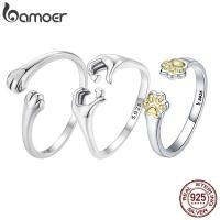 ราคา Bamoer แหวนเงินแท้ 925 รูปแมวกอด เครื่องประดับแฟชั่น สําหรับผู้หญิง (10599525575)