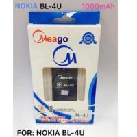 ราคา Meago Phone Battery For Nokia BL-4U 1000mAh แบตเตอรี่ทดแทนสำหรับ Nokia ความจุ 1000 มิลลิแอมป์ รุ่น Nokia BL-4U (1914102781)