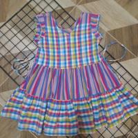 ราคา ชุดเดรส เด็ก มือสอง ผ้าไทย ผ้าขาวม้า สีสดใส ซิปหลัง (20682368980)