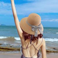 ราคา หมวกชายหาด หมวกสานปีกกว้าง กันแดด พับได้ ใส่เที่ยวทะเล พร้อมส่งของในไทย (5946438560)