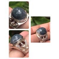 ราคา แหวนแก้วฟ้าแรเถินแท้ตัวเรือนเงินแท้ค่ะขนาด59 (21319776838)