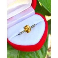 ราคา แหวนพลอยบุษราคัมจันทบุรีแท้1.4กะรัต สวยสะอาดไฟดี ตัวเรือนเงินแท้ (4284634819)