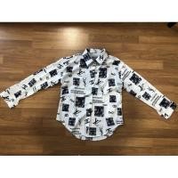 ราคา เสื้อเชิ้ตแขนยาว ลายรวมแบรนด์เนมเก๋ๆ (โทนสีขาว)ป้ายFashion อกได้ถึง 40 มือ 1 #ผ้าลื่นใส่สบายค่ะ (7681180895)