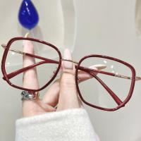 ราคา แว่นตาสายตาสั้นแฟชั่น น้ําหนักเบา ป้องกันแสงสีฟ้า -0°~-400° สไตล์เกาหลี แว่นตากรอบใหญ่ 040 (19179701579)