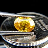 ราคา พลอยบุษราคัม จันทบุรี เกรด A (Yellow Sapphire) เผาBE สีเหลืองน้ำทอง 1.14 กะรัต (7833810847)