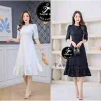 ราคา (M-4XL)เดรสยาว เดรสฉลุสีขาว สีดำ แขนสามส่วน ชุดงานบุญ ผ้าดีมาก มีซับใน (17693082835)