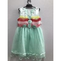 ราคา ชุดเดรสแขนสั้นสีเขียวผ้าชีฟอง (12591325942)