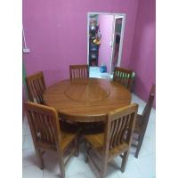 ราคา ชุดโต๊ะอาหารไม้สักกลม (25475772120)