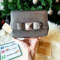 ราคา New! MICHAEL KORS Tina 35H8MT4C6M Small Clutch Leather (Dark Silver) (6134106410)