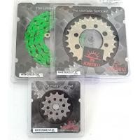 ราคา ชุดโซ่สเตอร์ สีเขียว(420)120L+สเตอร์หน้า+สเตอร์หลัง พระอาทิตย์ แท้ ทั้งชุด(โซ่(420)120L+หน้าWAVE125+หลังWAVE100) (8163639172)