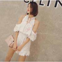 ราคา จั๊มสูทลูกไม้สีขาว ขาสั้นน่ารักมากๆ (25823409310)