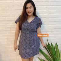ราคา เดรสสั้นป้ายไหว้อก แขนบัว เนื้อผ้าวูลพีช ใส่สบายมากก (9338329522)