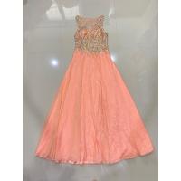 ราคา ชุดเดรสสีส้มรีดเพชรใส่ไปงานราตรีงานแต่งงานสวยๆ (25605729040)