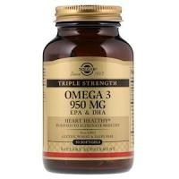 ราคา Solgar, Triple Strength Omega-3, 950 mg, EPA & DHA, 50 Softgels (2758220473)