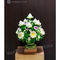 ราคา ดอกไม้ดินปั้น ดอกบัวไหว้พระ ดอกบัวบูชาพระ  ดอกบัวดินปั้น ดอกบัวปลอม พานพุ่มดอกบัว ดอกไม้ปลอม ดอกไม้ประดิษฐ์ ของแต่งบ้าน (17439100382)