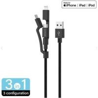 ราคา Capdase Metallic Sync & Charge 3-in-1 AM-CL2 Cable (23313817946)