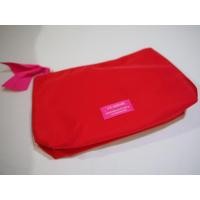 ราคา [NEW] CLARINS Make-up Purse กระเป๋าใส่เครื่องสำอางค์สีแดง ด้านในสีชมพู มี zip รูปใบไม้และประดับโบว์ น่ารักมากๆค่ะ (22941753277)