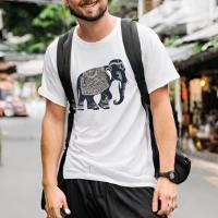 ราคา BNN เสื้อยืดลายช้างไทย สีขาว สกรีนหน้า สีชัด เสื้อยืดผู้หญิง ผู้ชาย ผ้า cotton 100% มีไซส์ S-3X (24677019693)