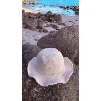 ราคา หมวกถักโครเชต์ปีกกว้าง แต่งเส้นไข่มุก (19234998416)