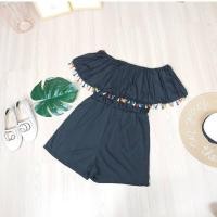 ราคา จั้มสูทขาสั้น จั้มสาวอวบ จั้มสูทเปิดไหล่ ดีเทลน่ารัก ผ้าใส่สบาย ยืดได้ งาน shein (17336402293)