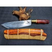 ราคา มาเชเต้ Machete มีดเดินป่า มีดจีหนองสอ มีดหมอ มีดแคมป์ ใบ 8” เหล็กตลป. ตีร้อนตอกลาย ด้ามไม้ชิงชันแกะเสือ ฝักไม้ชิงชัน (19589505037)