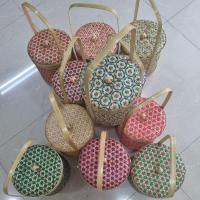 ราคา ตระกร้าปิ่นโตลายดอกพิกุลคละสี (14561435795)