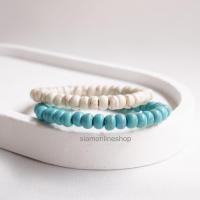 ราคา TURQUOISE หินเทอร์ควอยส์ แบบวงรี ขนาด 6 มม. (เลือกสีได้) หินแห่งพลังอำนาจ สร้อยข้อมือหินแท้ by siamonlineshop (17431696238)