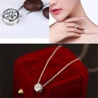 ราคา สน้อยคอจี้เพชรกลมเม็ดเดี่ยว (สินค้าพร้อมส่งค่ะ) (1509269428)