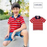 ราคา Chelsee เสื้อโปโล เด็กผู้ชาย แขนสั้น รุ่น 128014 สีแดงริ้วกรม ปักลาย อายุ 3-11 ปี ผ้า 100%Cotton เสื้อผ้าเด็ก (24461130171)