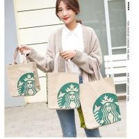 ราคา พร้อมส่ง กระเป๋าผ้า ถุงผ้า ลายสตาร์บัค กระเป๋าสตาร์บัค (7719975396)