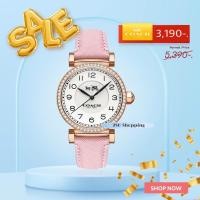 ราคา พร้อมส่งจากไทย แท้จากUSA นาฬิกา Coach Women's Madison ประดับคริสตัล สายหนัง สีชมพู ขนาดหน้าปัดขนาด 32mm. (17191701772)