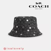 ราคา Isa Lovely Shop COACH CP353 SIGNATURE TWINKLE STAR PRINT BUCKET HAT Color : GRAPHITE/SILVER (24121241897)