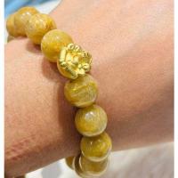 ราคา ัy140กำไลหินนำโชคไหมทอง ขนาด12มิล+พระพิฆเนศเงินแท้ชุบทอง (20095574452)