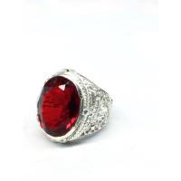 ราคา แหวนเงินแท้หัวพลอยทับทิมczข้างลายนกไทย หน้าแหวนขนาด 2.5cm ไซส์ 64 (2708940581)