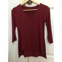 ราคา เสื้อเรย่อนคอวีหน้าสั้นหลังยาวผ่าข้าง (1179696048)