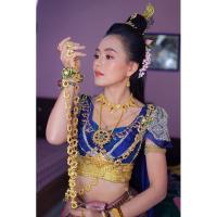 ราคา สังวาลพญานาคสีทอง มีเข็มกลัดลงยา (3174064585)