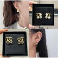 ราคา ของแท้ CHANEL ต่างหูทองคำขาวแบบใหม่ 24S ต่างหูคริสตัลเพิร์ล (26150377060)