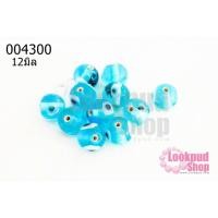 ราคา ลูกปัดแก้ว ลูกตา สีฟ้า 12มิล(1ขีด/100กรัม) (15881033875)