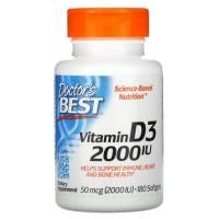 ราคา ( 180 เม็ด ) Doctor's Best, Vitamin D3, 50 mcg (2000 IU), 180 Softgels วิตามิน ดี3 ,D-3 , vitamin d3 puritan now (6177178451)